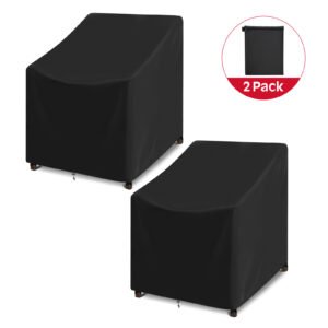 ADIQO AD2-PC29 30.00 x 29.00 x 36.00 Inches Black Outdoor Rocking Chair Covers, 2 Pack