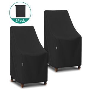 Adiqo High Back Patio Chair Covers, Stackable Outdoor Chair Covers, 27"W x 27"Dx 49"H, 2 Pack with Storage Bag