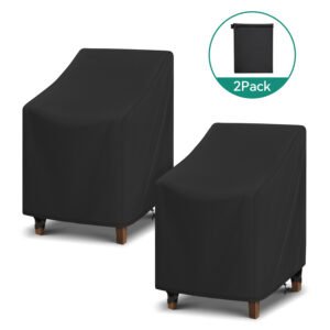 Adiqo Waterproof Patio Chair Covers, Outdoor Rocking Chair Covers, Outdoor Furniture Covers for Patio Lawn Garden Wicker Furniture 2 Pack, 27"W x 34"D x 32"H