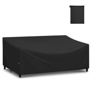 Adiqo Outdoor Sofa Cover, Waterproof Outdoor Loveseat Cover, Patio Bench Cover for 3-Seater for Patio Furnitures, 79"W x 37"D x 35"H, Black
