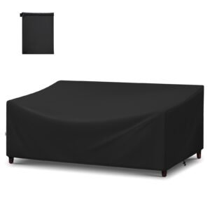 Adiqo Outdoor Sofa Cover, Waterproof Outdoor Loveseat Cover, Patio Bench Cover for 3-Seater for Patio Furnitures, 79"W x 37"D x 35"H, Black